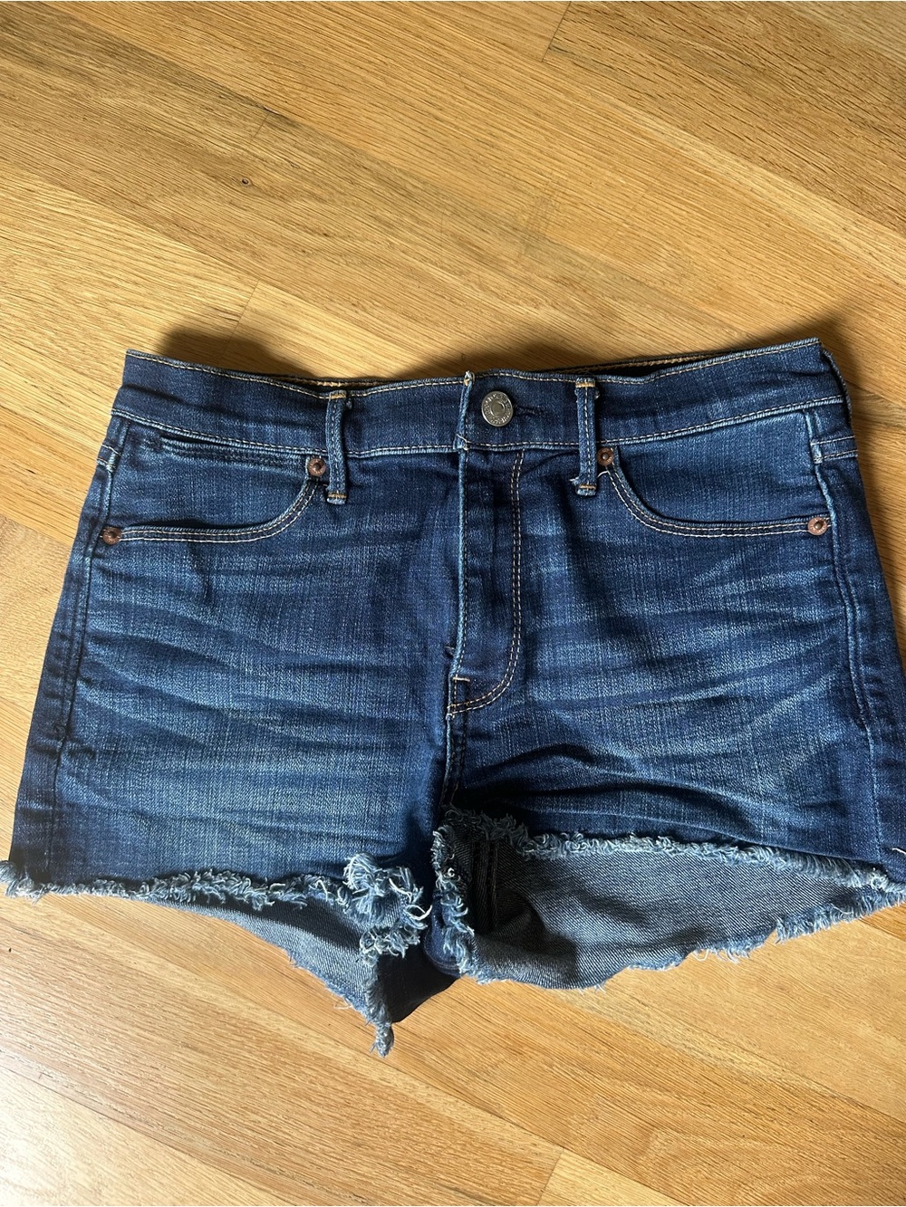 Abercrombie & Fitch Dark Blue Denim Cutoff Shorts